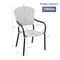 Stackable PE Rattan Patio Chairs Set 4 Steel Frame Outdoor White Blue